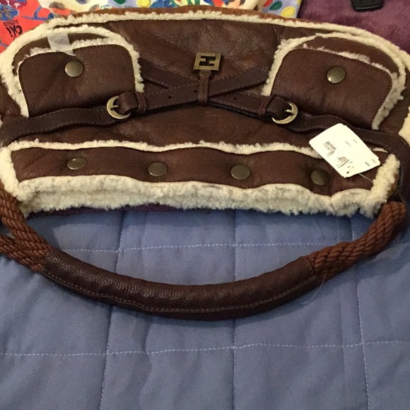 NWT Authentic FENDI Grand Leather/Suede Hobo Bag - Picture 6 of 16